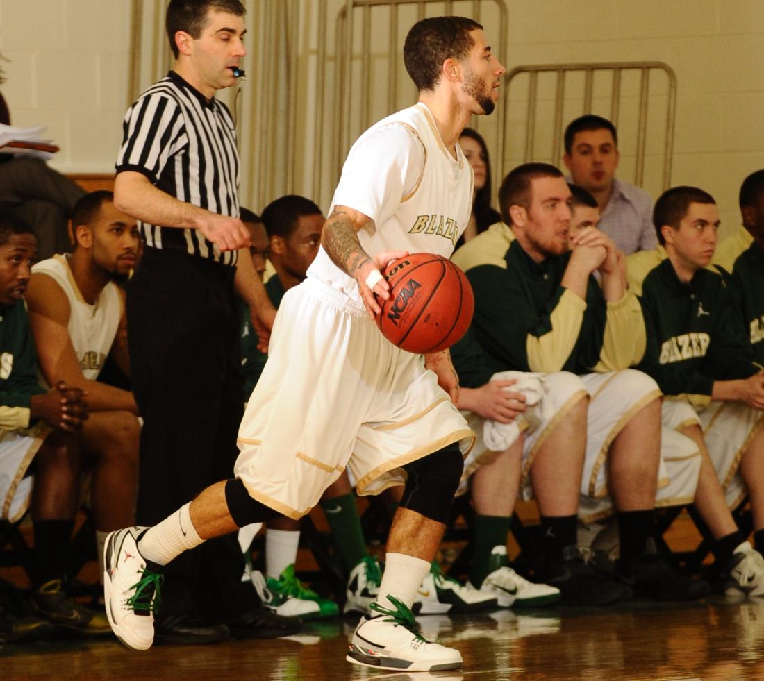 Strong Second Half Lifts Men&rsquo;s Basketball Into NECC Championship Final with 50-45 Win Over Regis College