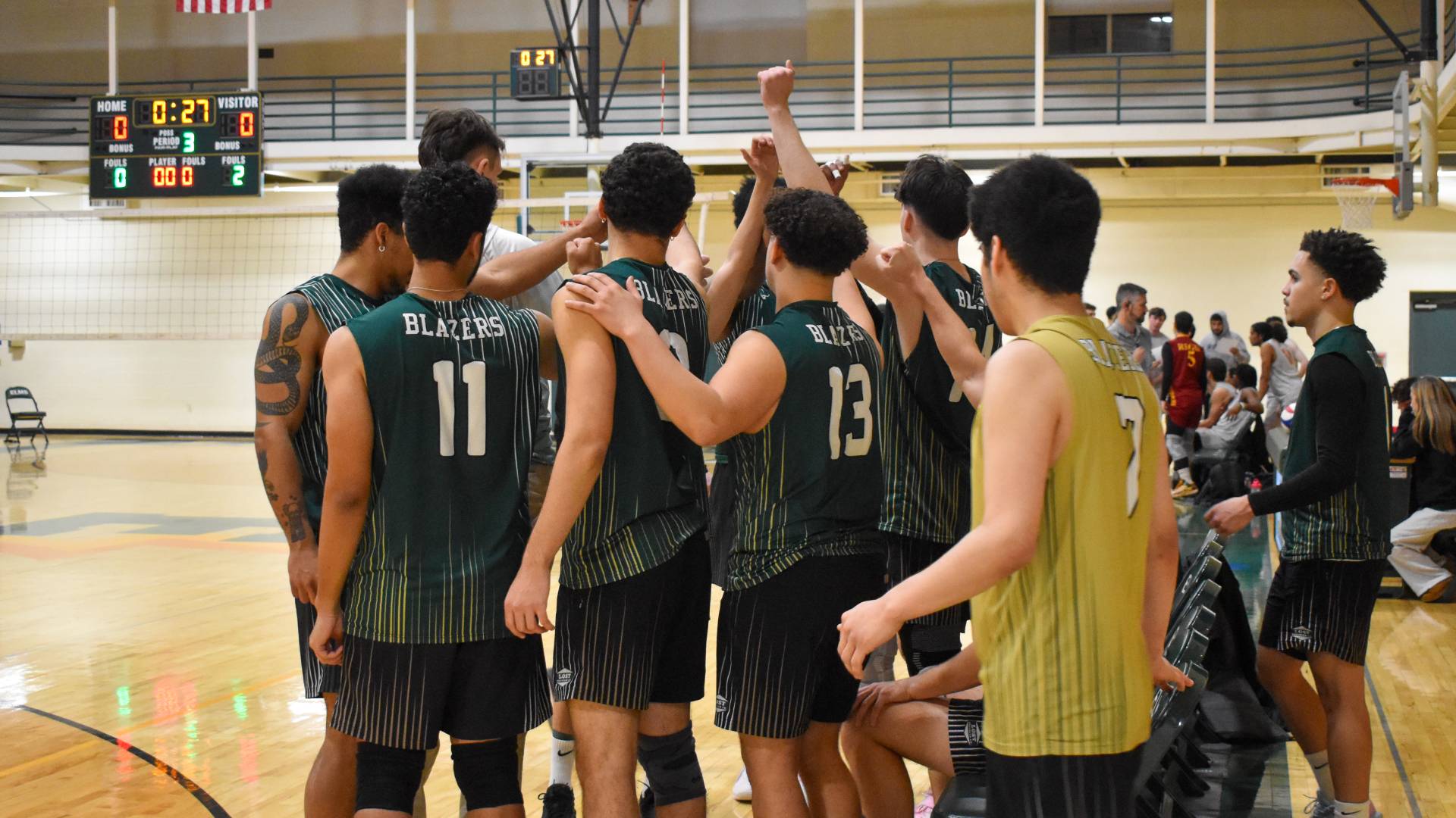 Strong Monarchs Side Sweep Men's Volleyball in Hard Fought Battle