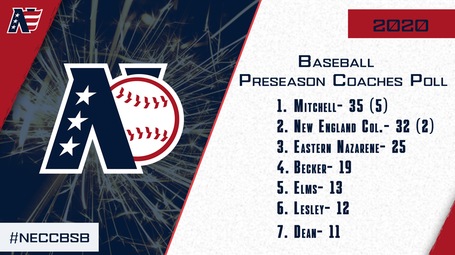 Baseball Selected to Finish Fifth in NECC Coaches Preseason Poll